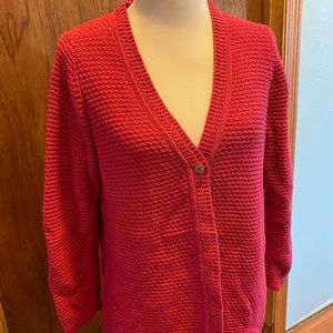 Knit Women’s cardigan sweater, Pink with a slight sparkle .Foxcraft .Size 1XL.